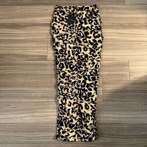 JLUXLABEL Leopard Halow Ruched Skirt | Size Medium